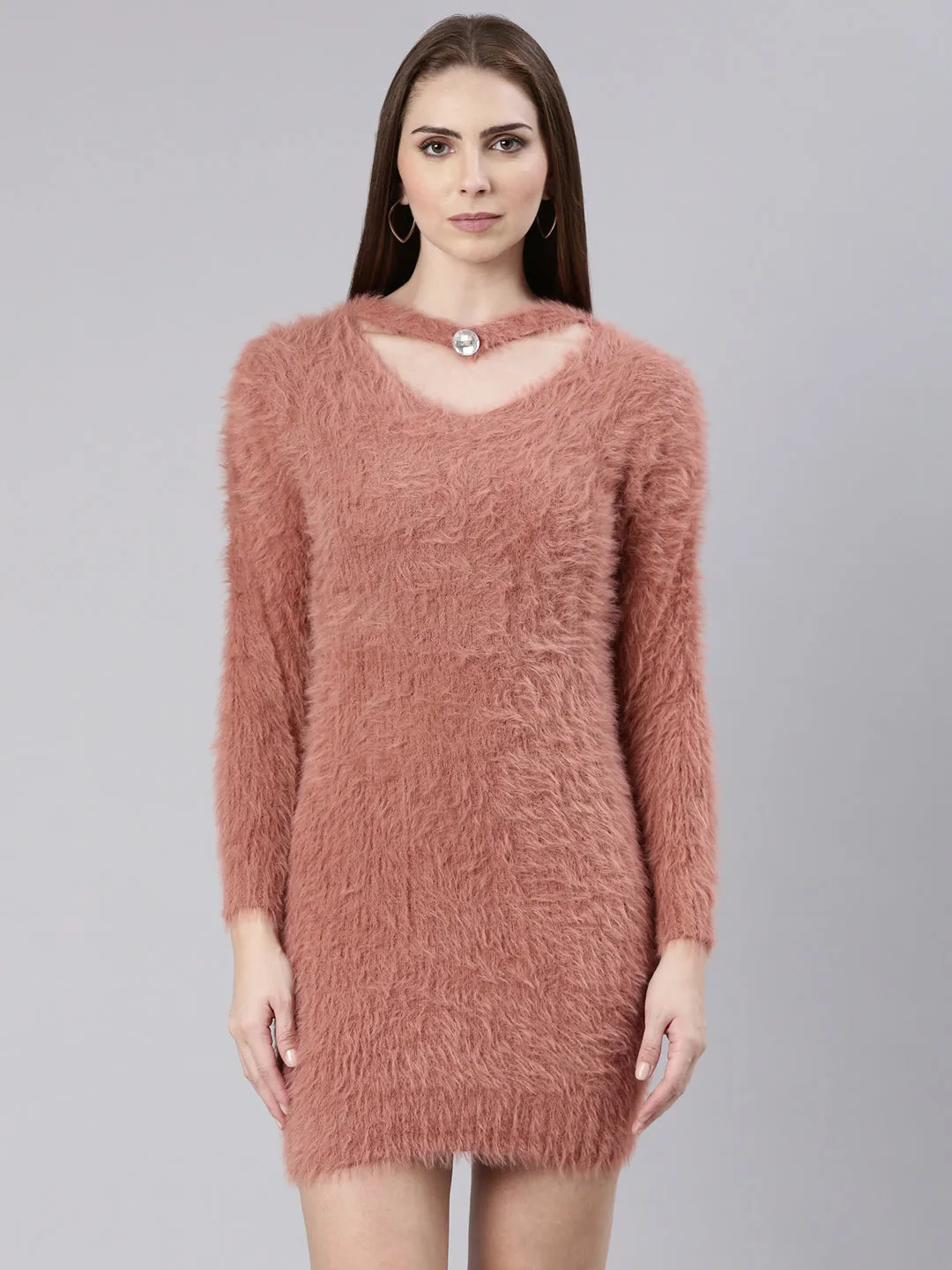 Women's Copper Bodycon Mini Dress Neutral Layer