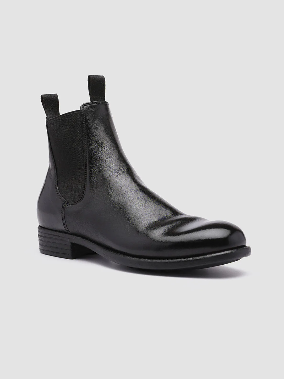 CALIXTE 004 - Black Leather Chelsea Boots Tactile Feedback Sole