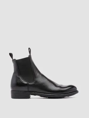 Sturdy Build Low Profile Comfort Seeker CALIXTE 004 - Black Leather Chelsea Boots