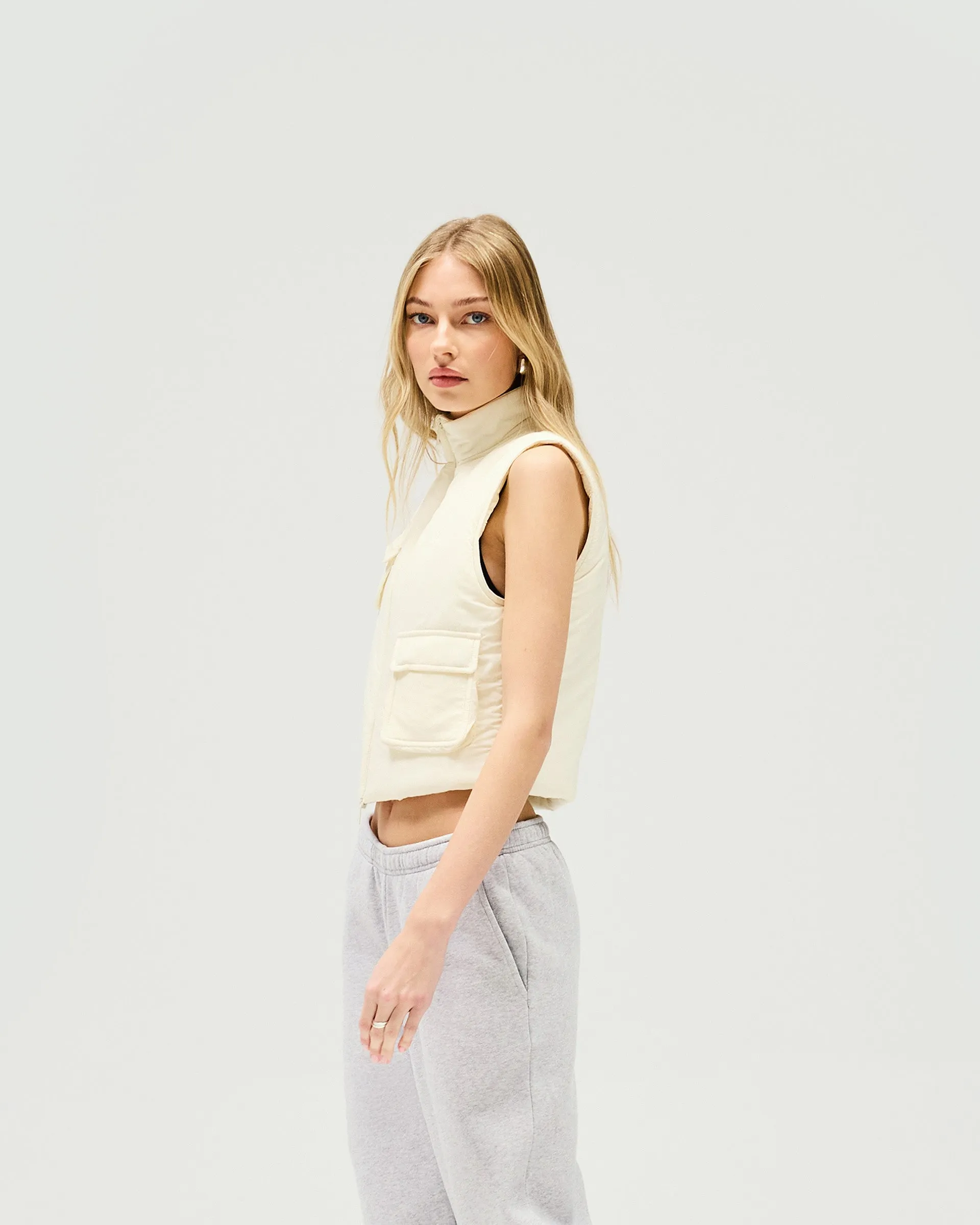 Weatherproof Zipper Closure Revolver Gilet - Warm White