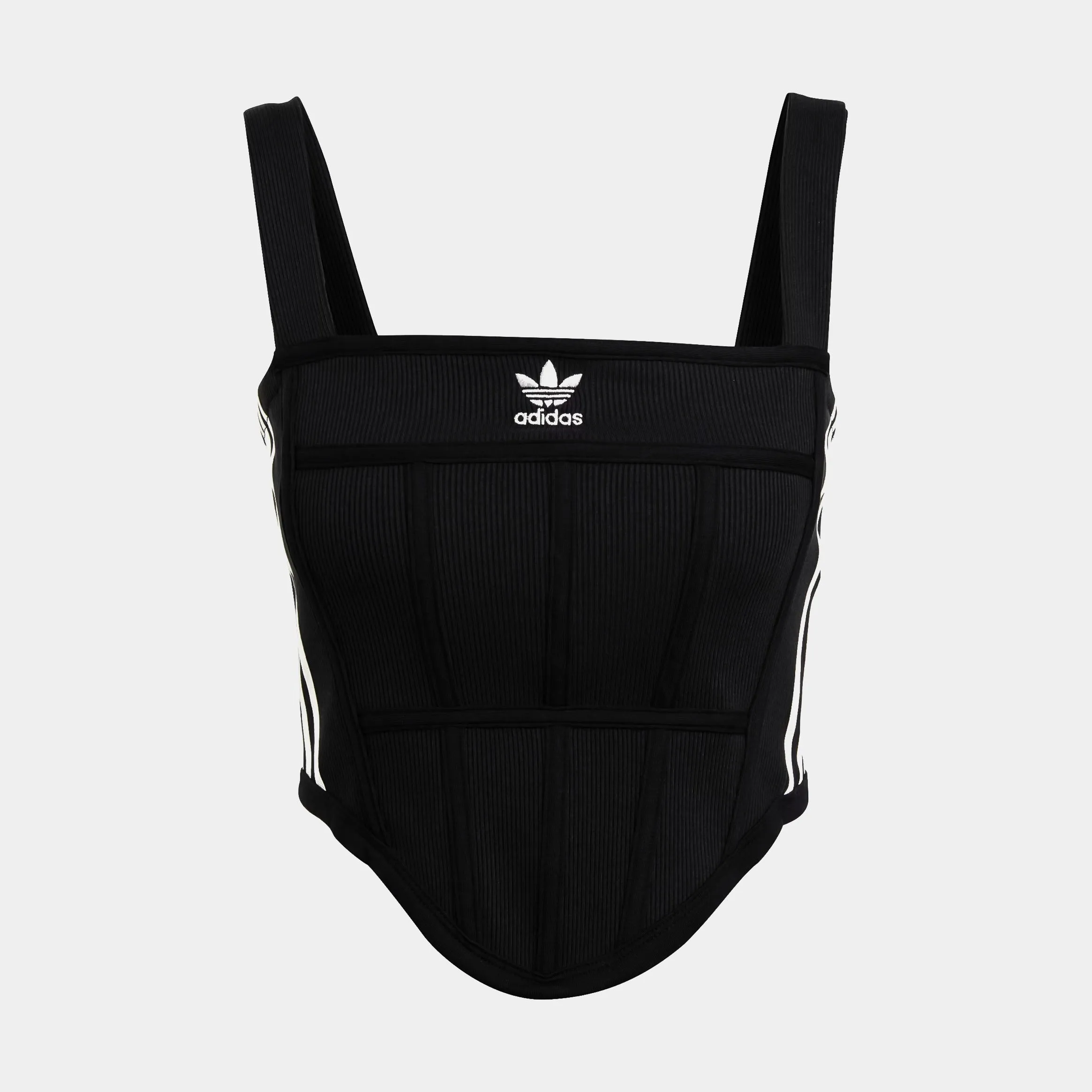 FlexibleJointConstruction Rib Corset Womens Tank Top (Black)