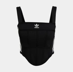 Seamless transition Rib Corset Womens Tank Top (Black)