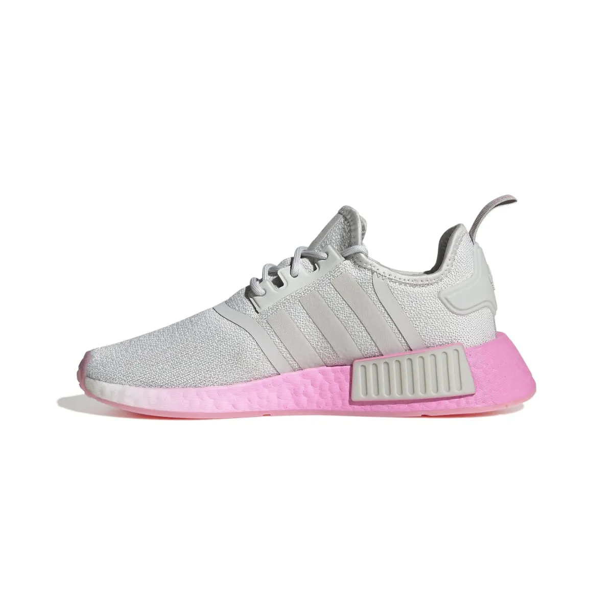 ADIDAS GW9462 NMD_R1 WMN'S (Medium) Grey/Pink/White Stretch Fabric Running Shoes mid - cut comfortable - experience - satisfaction shoes
