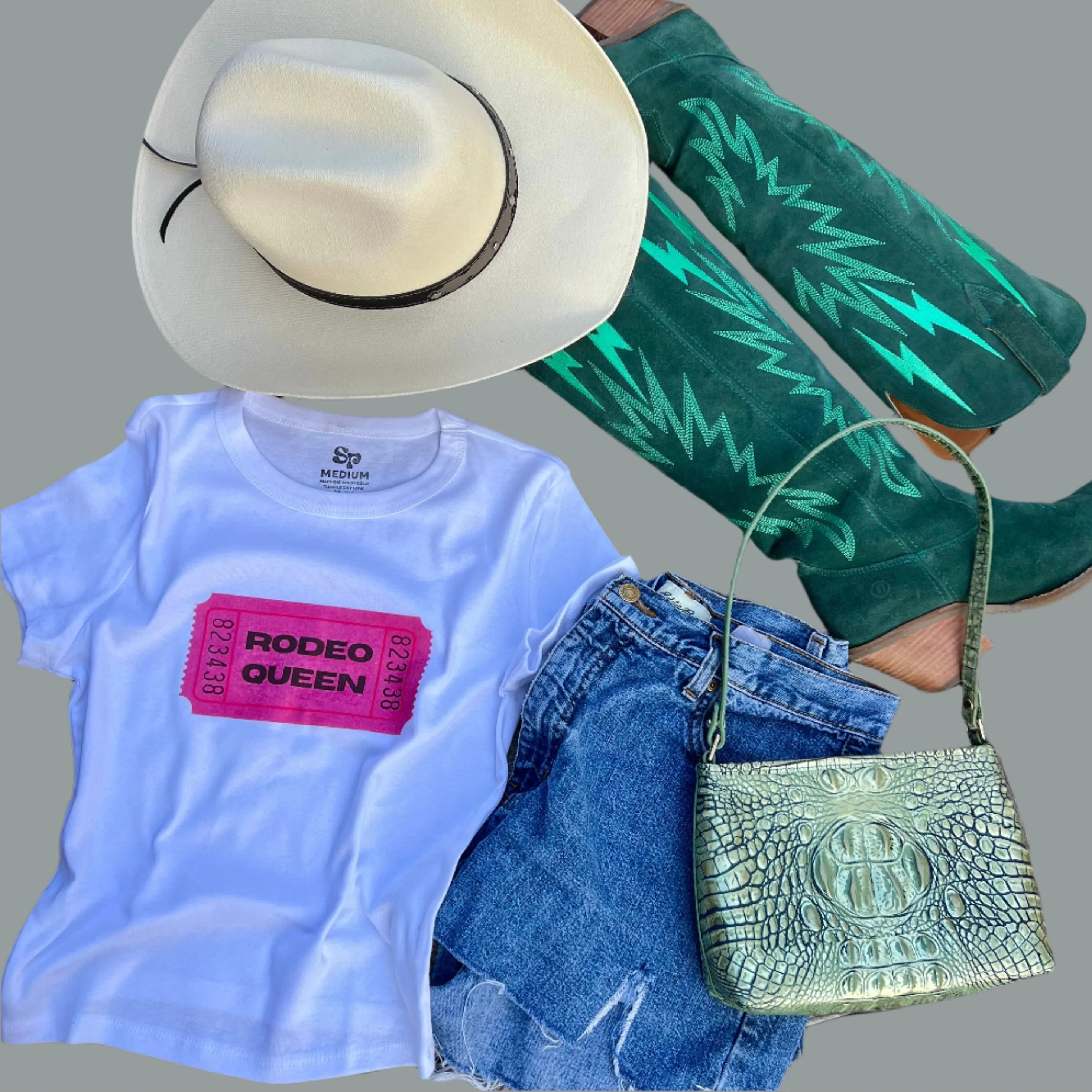 Printed Logo Lightweight Layer Rodeo Queen Baby Tee