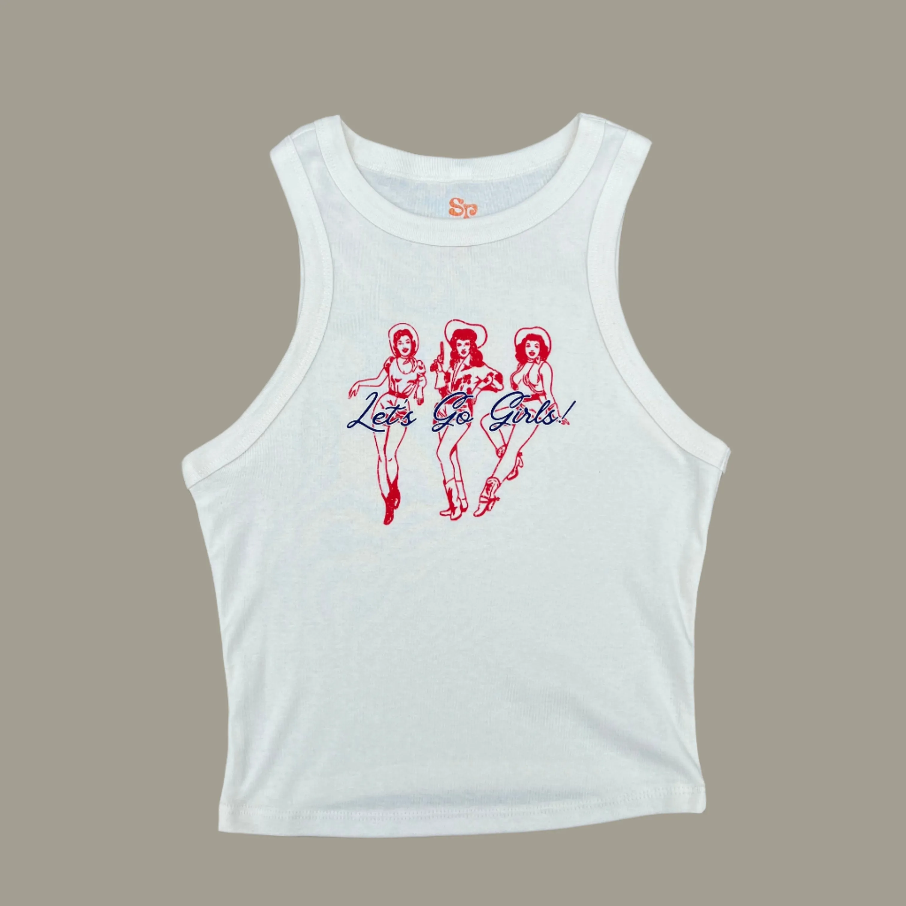 Let??s Go Girls! Tank Top Linen blend