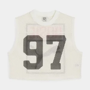 Ros?? x Puma Relaxed Mesh Womens Tank (Warm White) Club Mode
