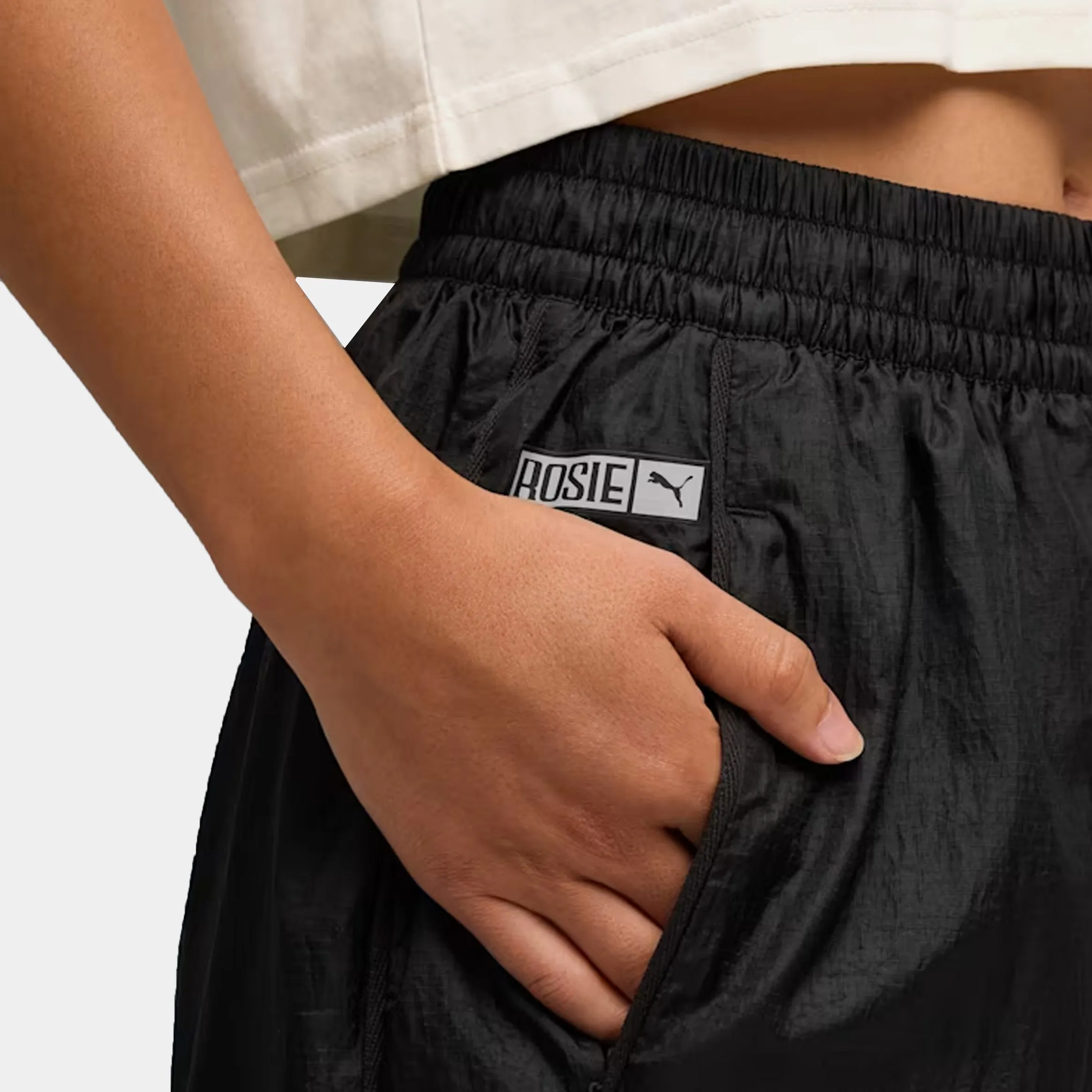 Ros?? x Puma T7 Relaxed Track Womens Pants (Puma Black) Neutral Fit Stylish Wear