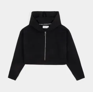 Roses Cropped Zip Up Womens Hoodie (Liquorice) Sporty Wearable product sporty appeal