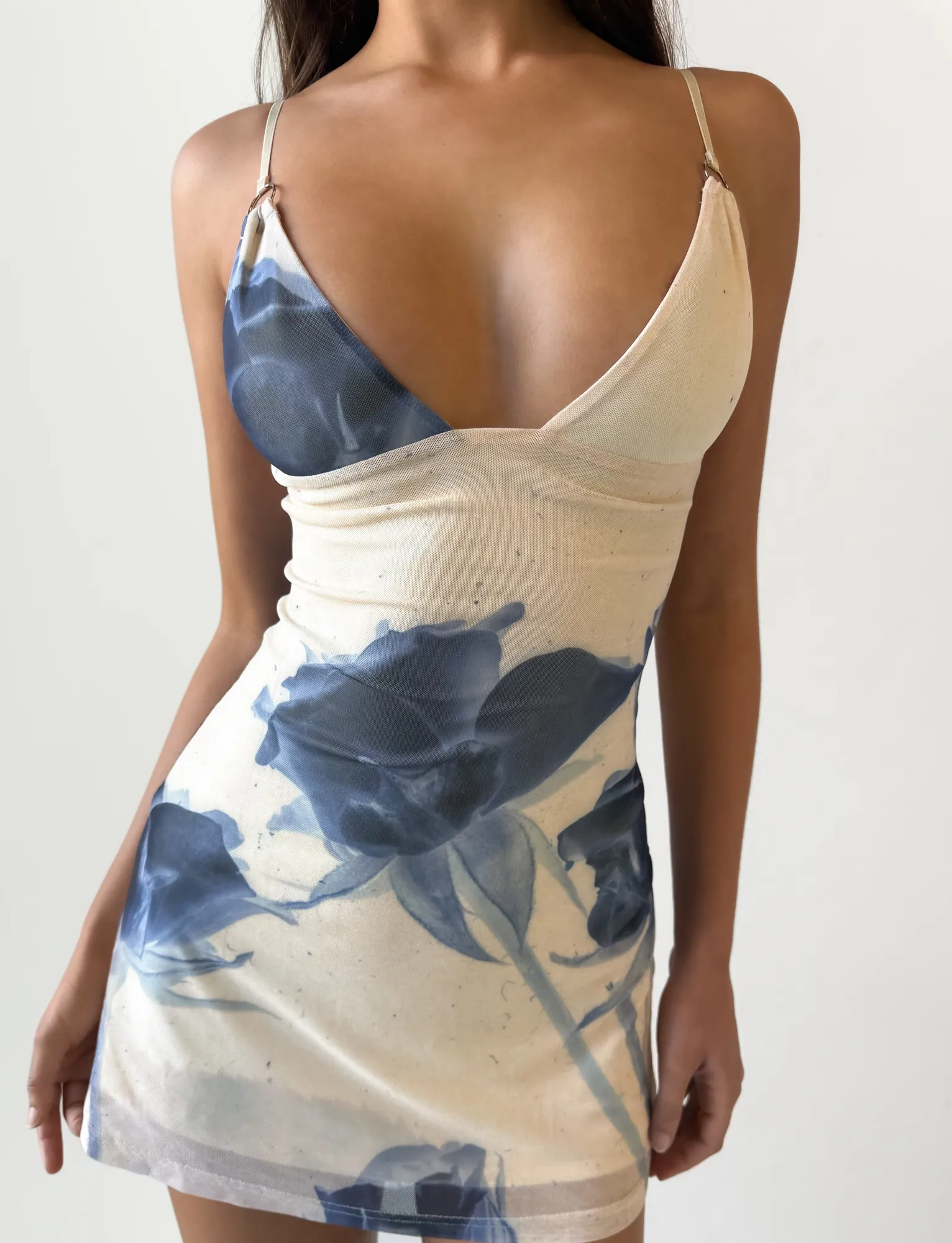 Skin Hug ROSY MINI DRESS - INDIGO FLORAL
