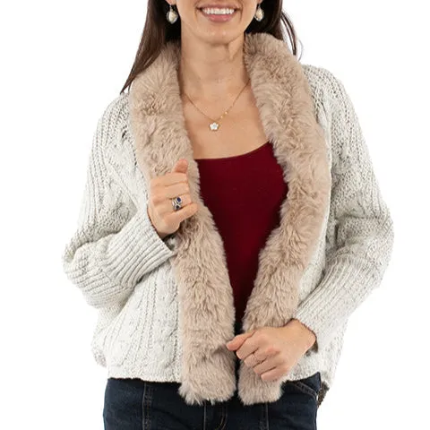 LowImpact Dye Process Scully Honey Creek Women's Open Front Cardigan in Ivory