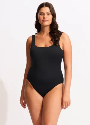 Seafolly Collective Tank One Piece - Black Breathable-material