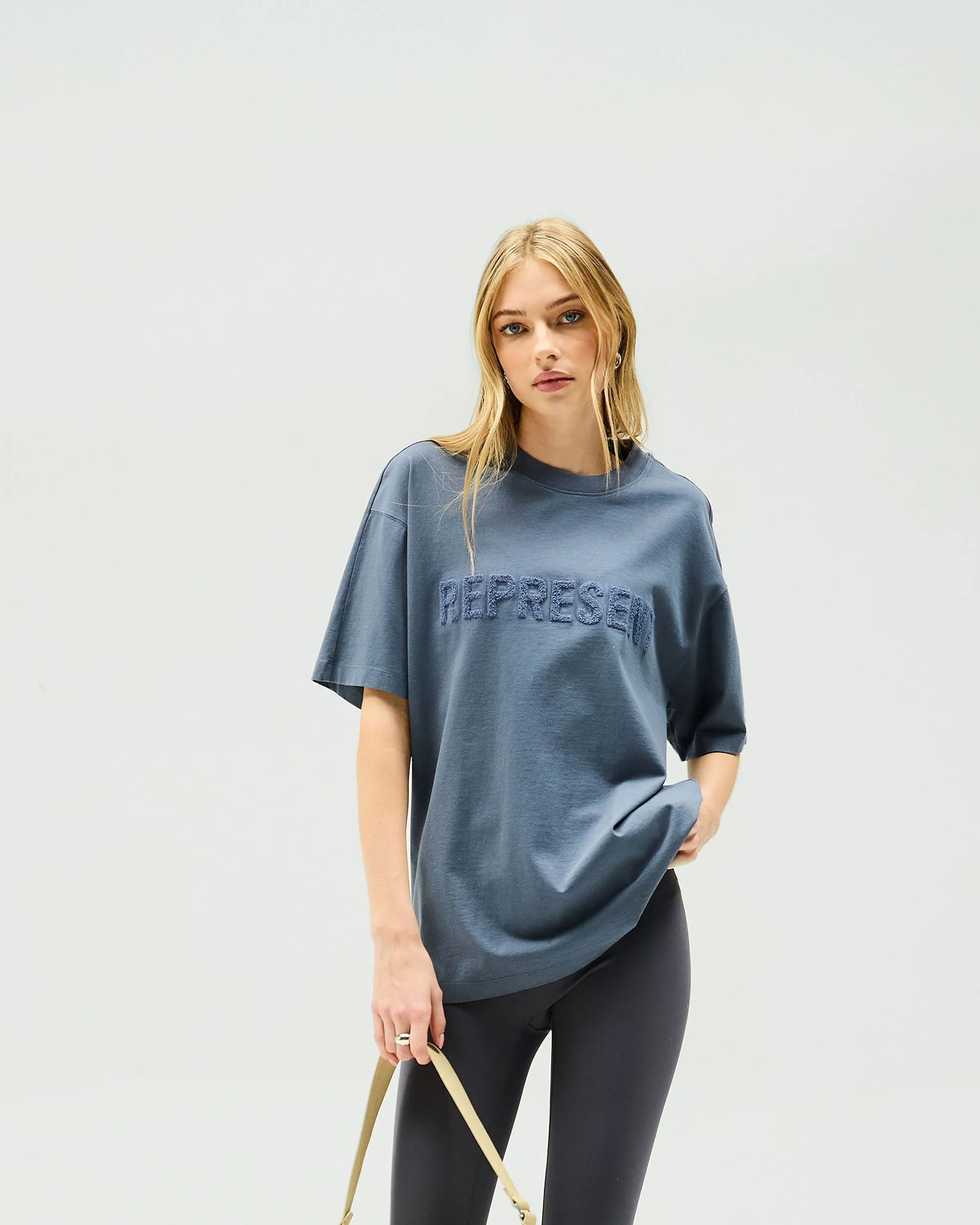 Adjustable Waistbands American Ease Owners Club Boyfriend T-Shirt - Steel Blue