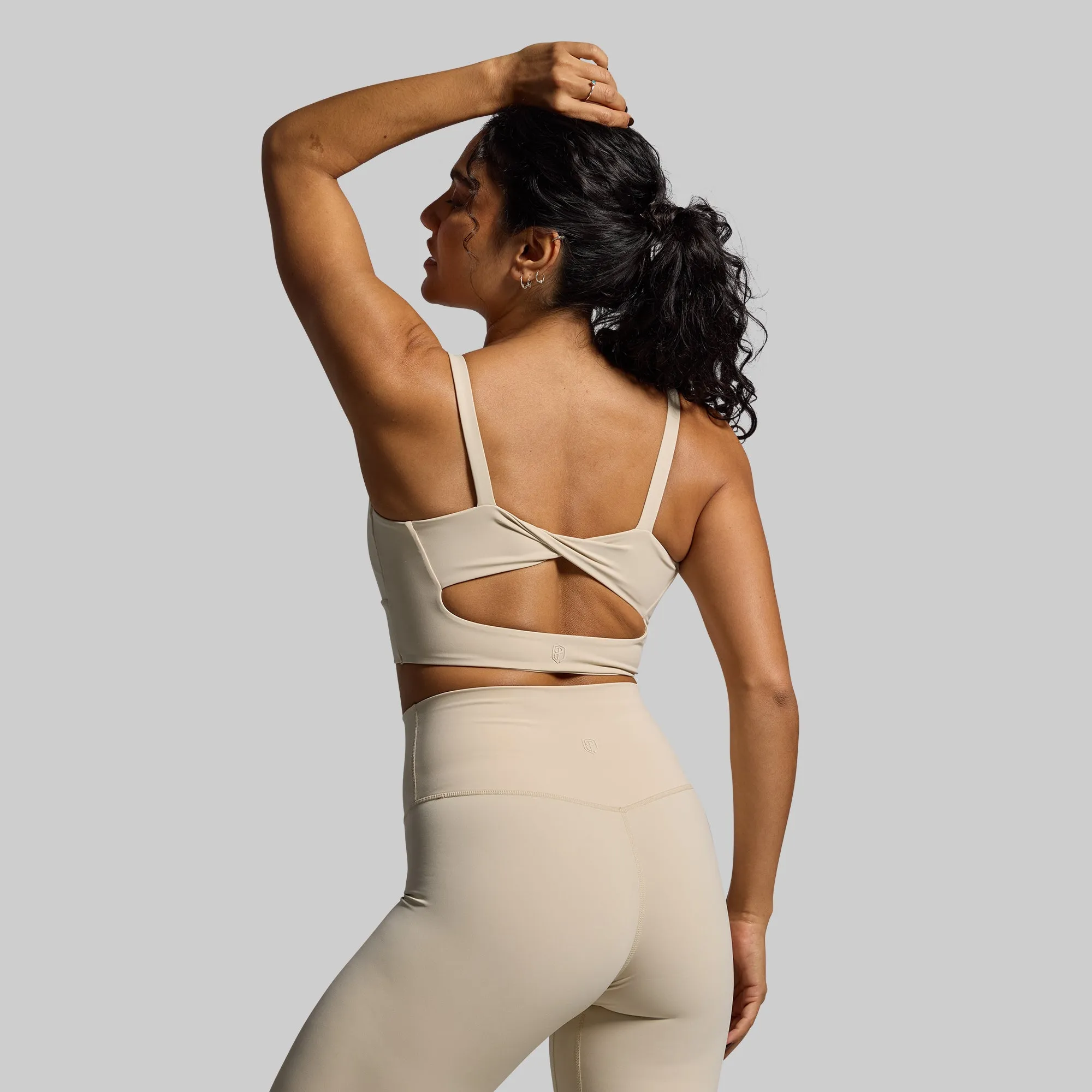 Your Go To Sports Bra (Oatmeal) Plain fitness clothing Decorated