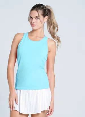 Contoured Hemline Seamless High Neck Tank