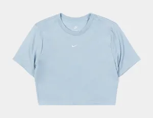 NSW Essential Slim Crop Womens Short Sleeve Shirt (Blue/White) Easy Tunic Casual Bottoms