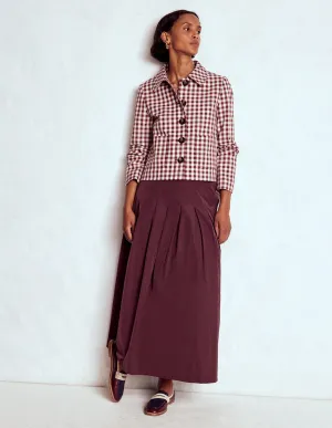 Invisible Seams Valentina Taffeta Midi Skirt-Deep Wisteria