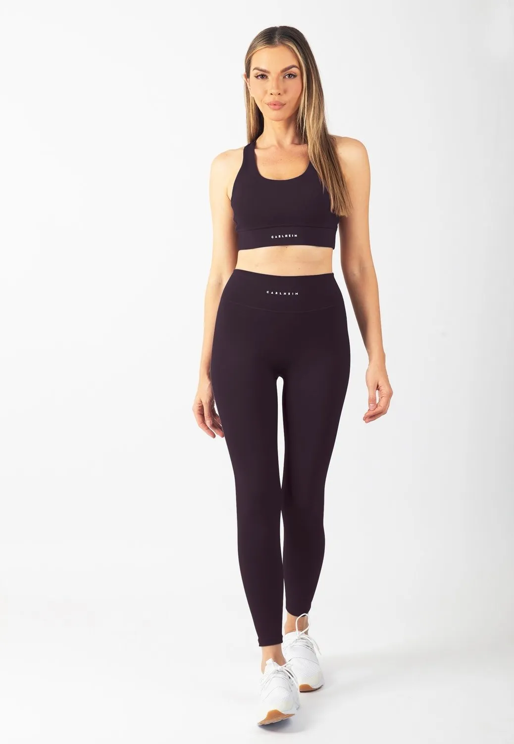 Serenita Leggings (Plum) Double Layer Minimalist Style