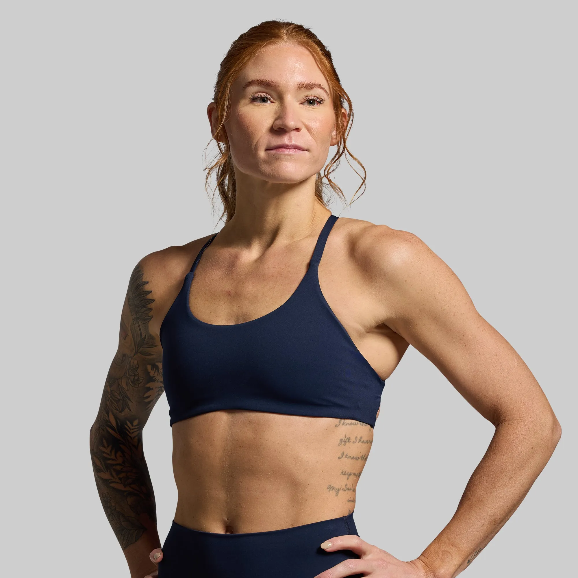 Performance Fabric Cap-sleeved Serenity Sports Bra (BP Navy)
