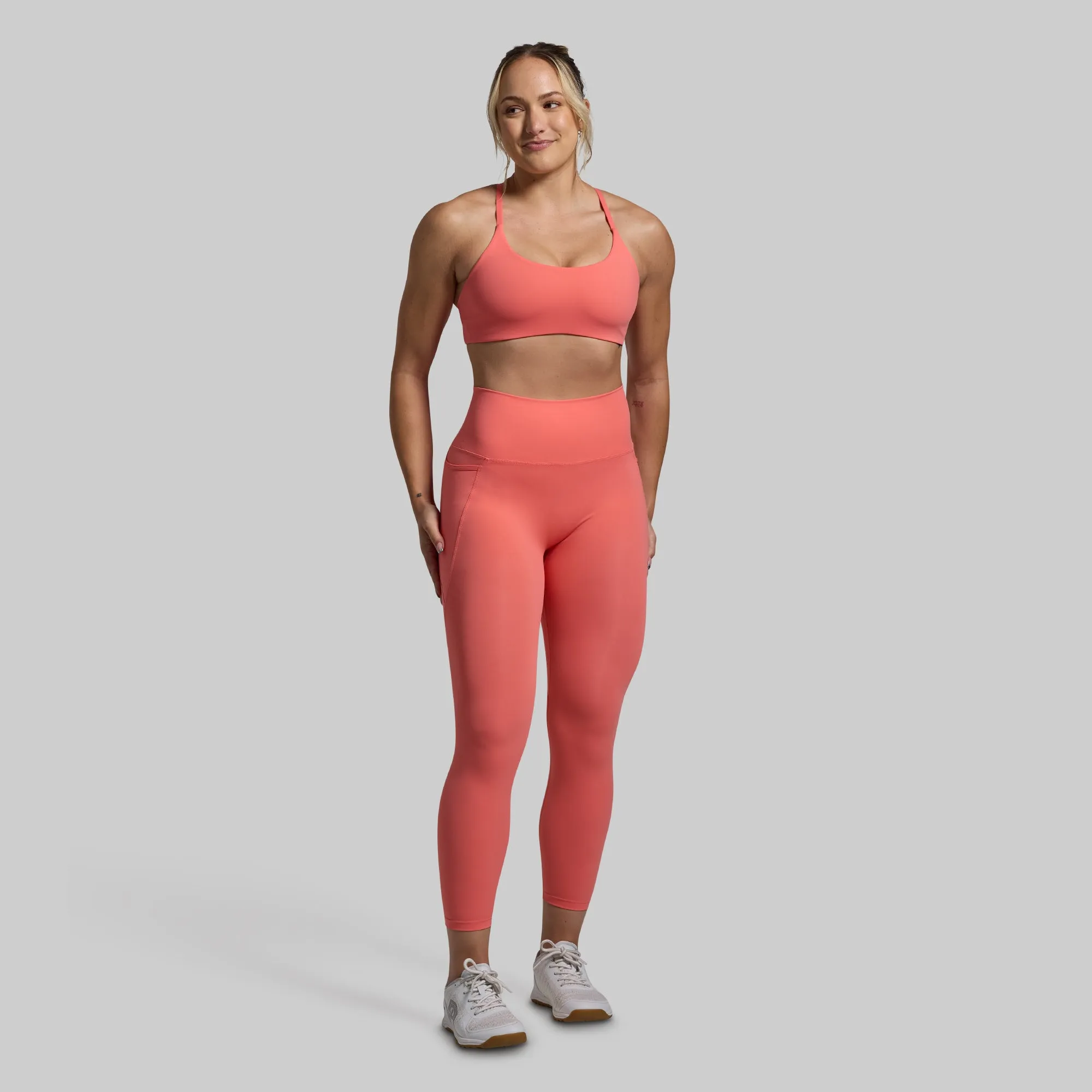 Lightweight Strap Eco-friendly Serenity Sports Bra (Hot Peach)