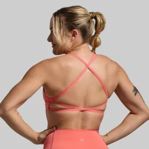 Serenity Sports Bra (Hot Peach) Low Profile Padding