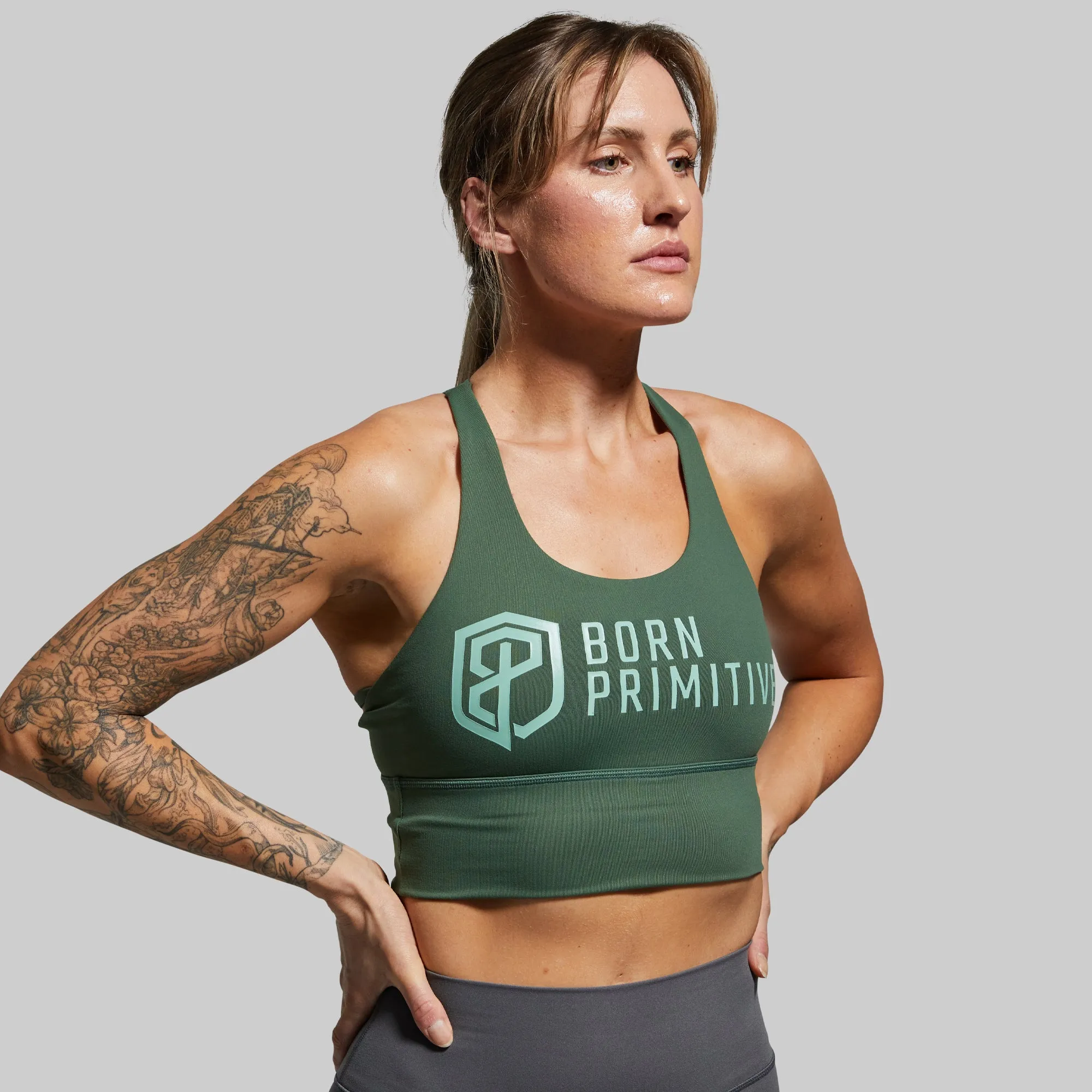 Crossfire Original Sports Bra (Brand Strength-Forest Green) Supportive structure Personalized seams