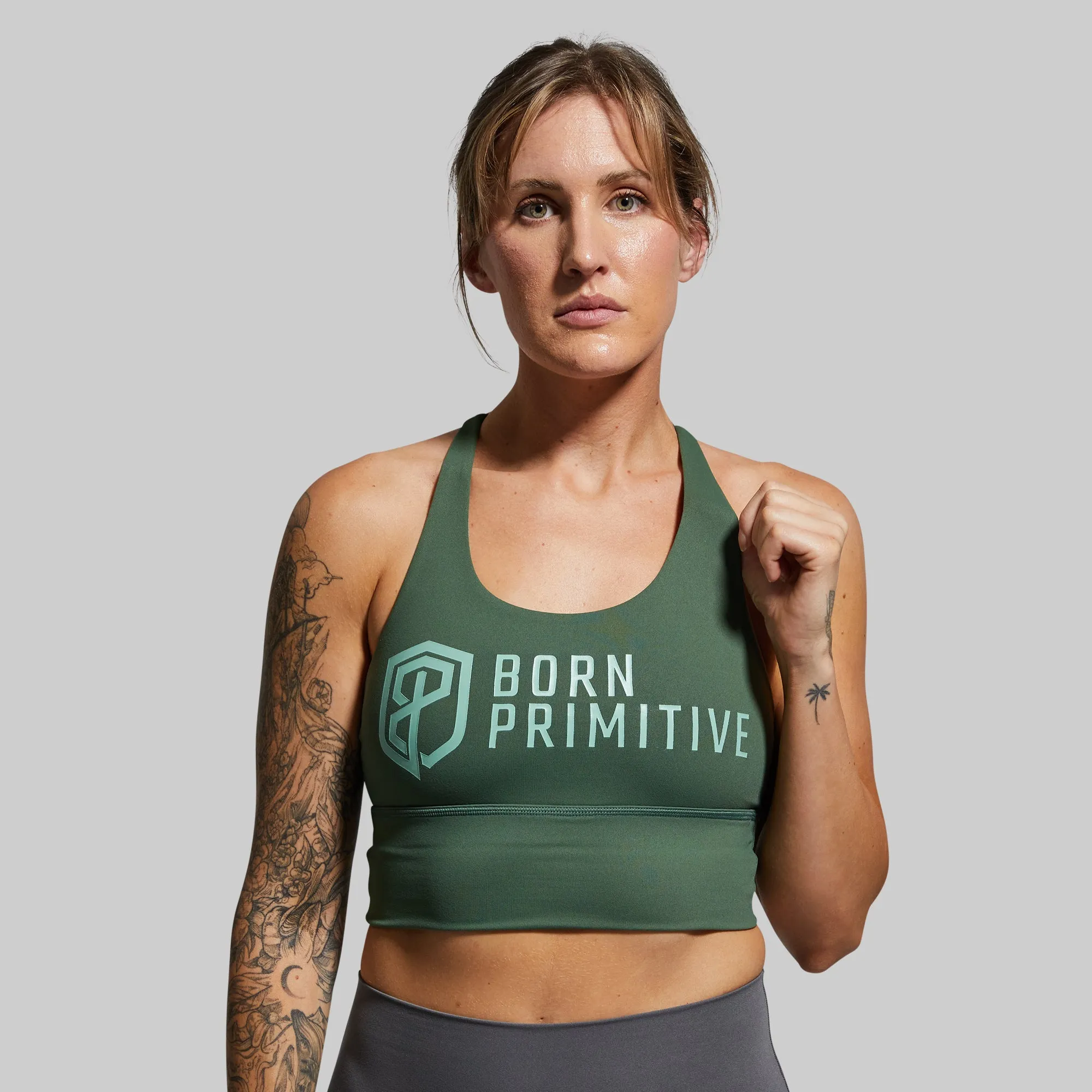 Breathable Cup Core Stabilizing Fit Crossfire Original Sports Bra (Brand Strength-Forest Green)