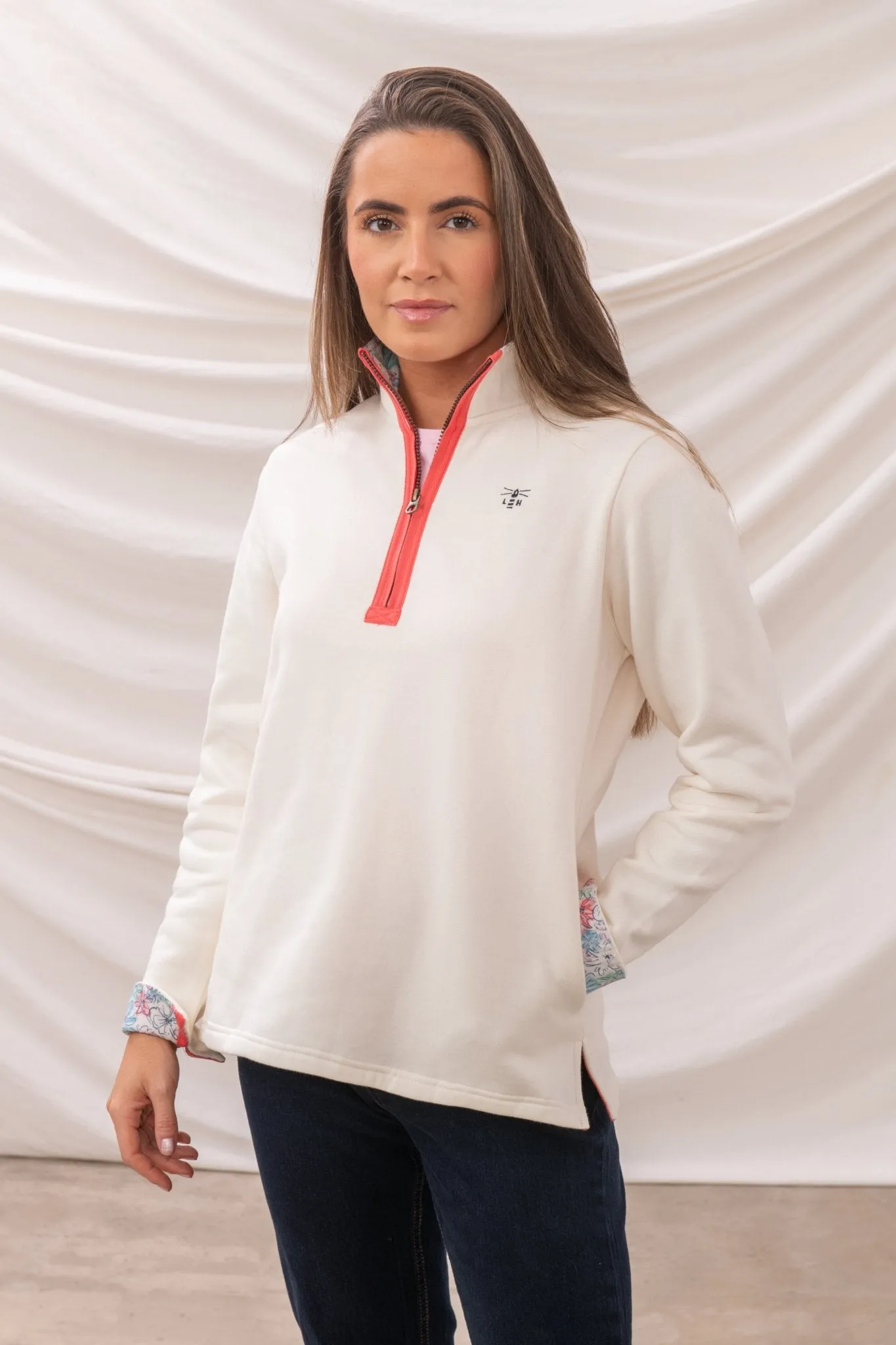 gemstone accents Active Wear Shore Sweatshirt - Coconut