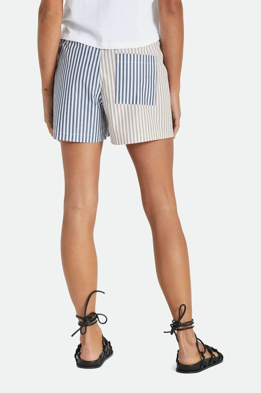 Lace trim Sidney Boxer Short - Mojave/Washed Navy