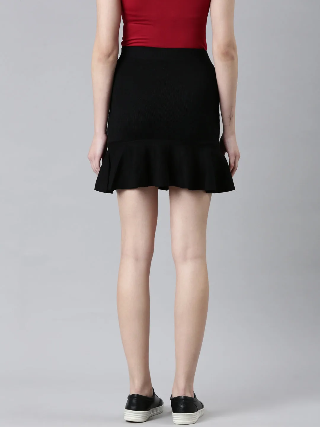 Organic Cotton Women's Black Mini A-Line Skirt