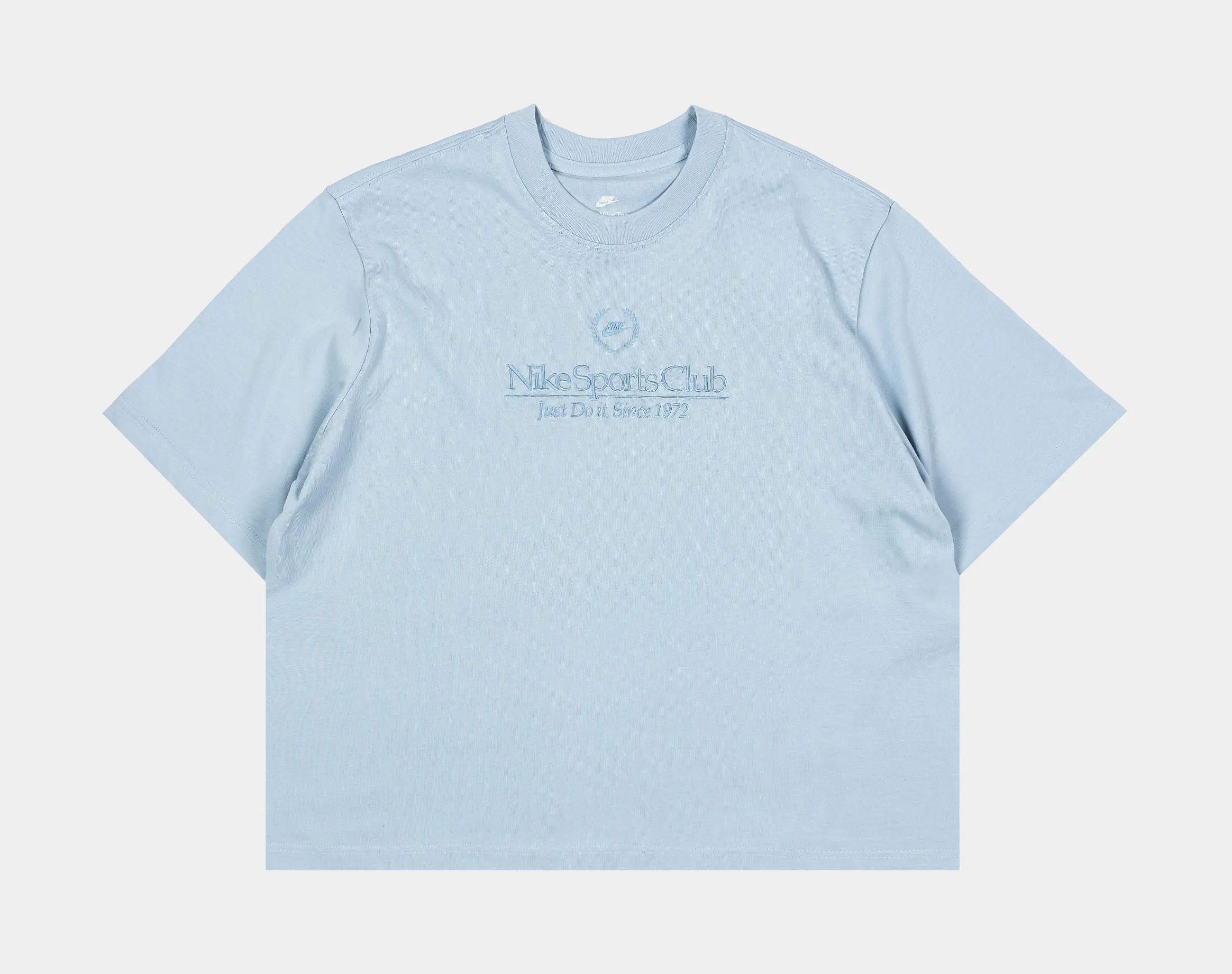 NSW Boxy Campus Womens Short Sleeve Shirt (Blue) MoistureManagement Technology Soft Knit