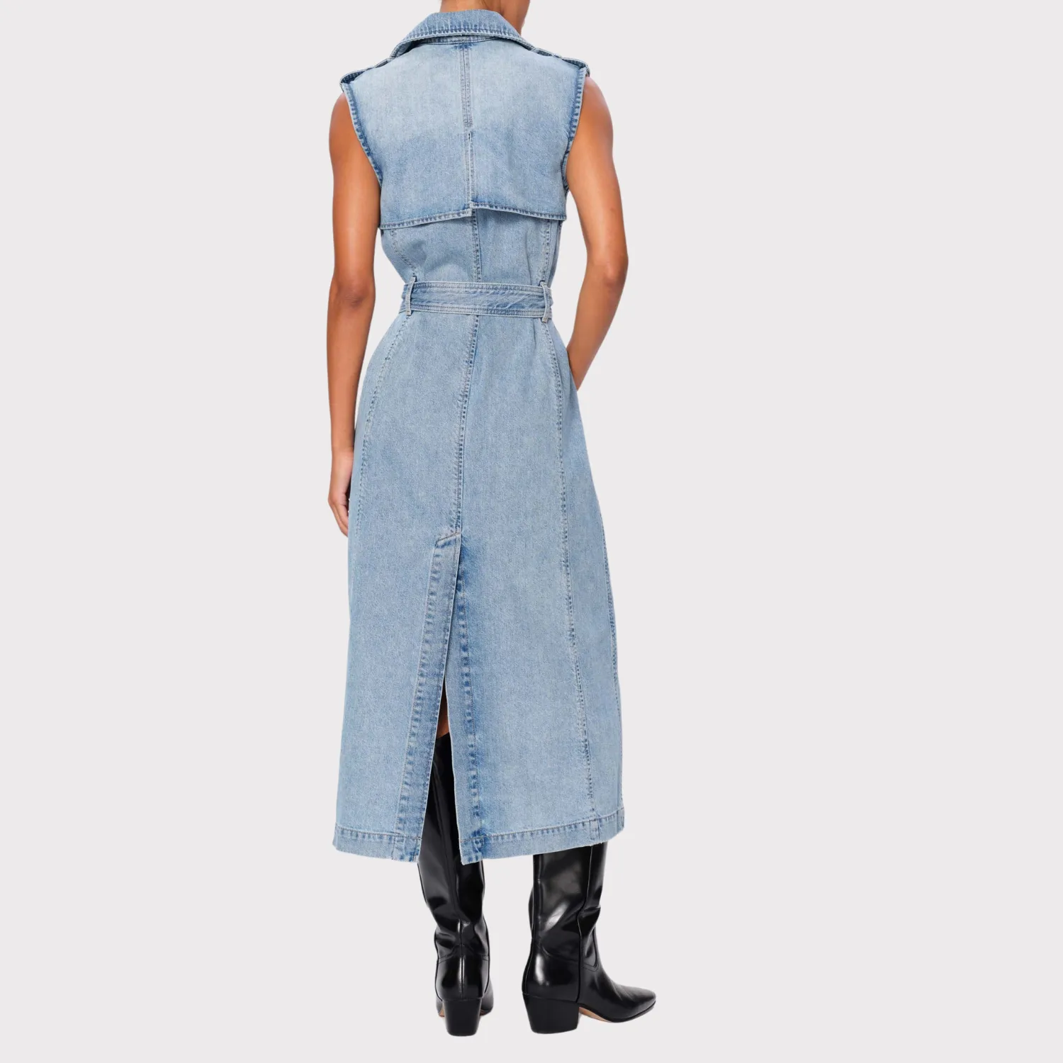 Subtle Color Tone Hooded Versatile Design Sleeveless Trench Coat (Daydream)