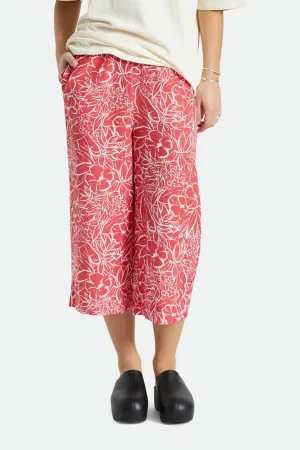 Trendy Vibe Indo Linen Wide Leg Pant - Aloha Red
