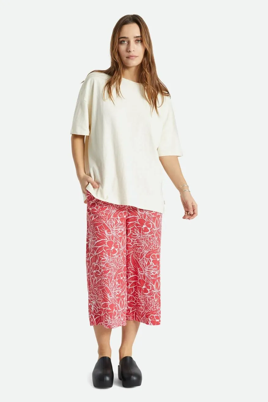 Classy Fit Indo Linen Wide Leg Pant - Aloha Red