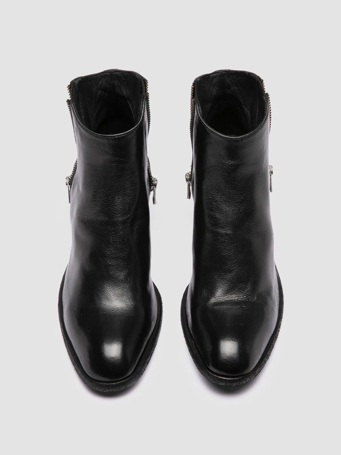SYDNE 015 - Black Leather Ankle Boots Abrasion-resistant Comfort Lining Rainy Days