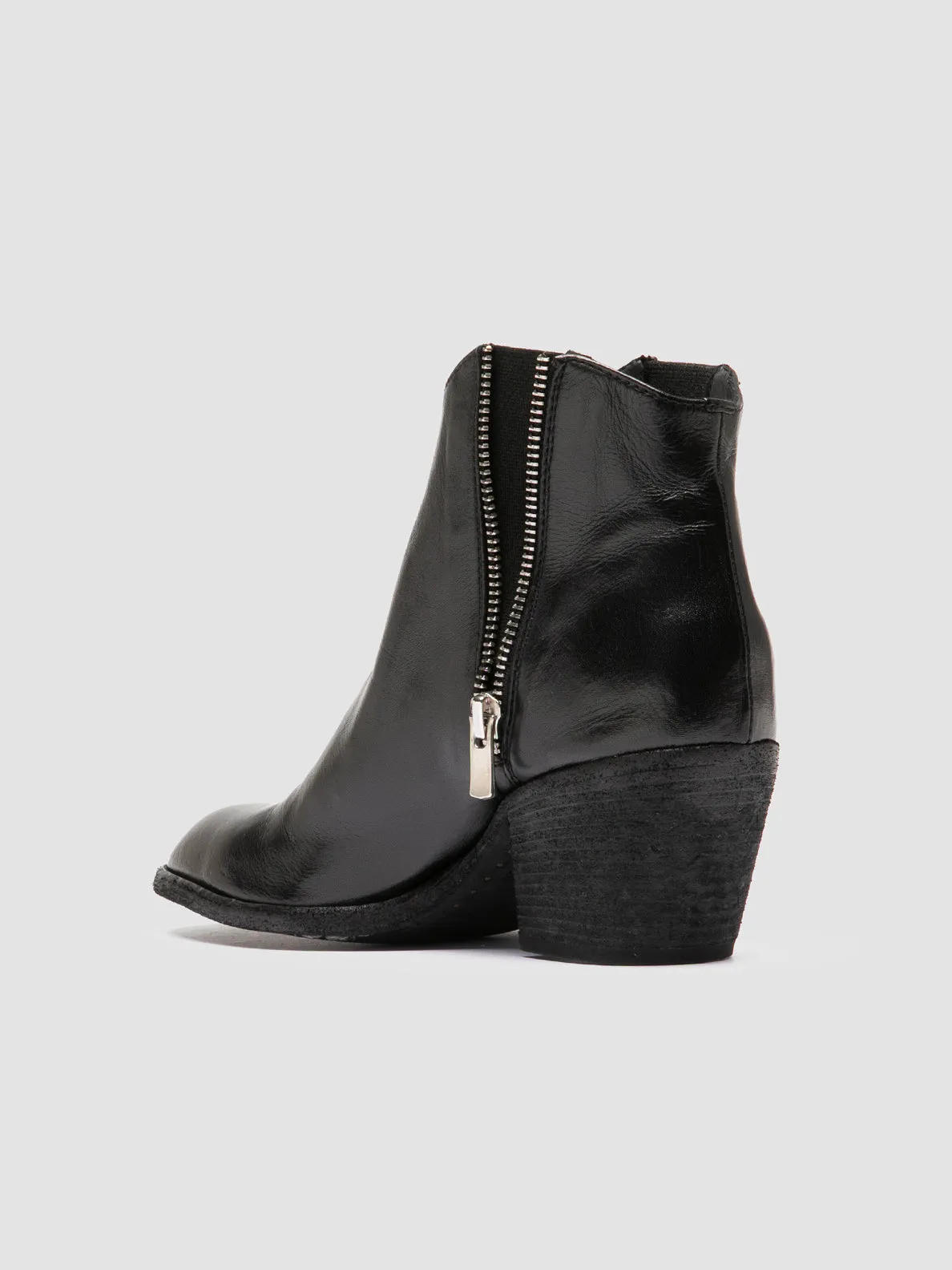 SYDNE 015 - Black Leather Ankle Boots Cushion Zone