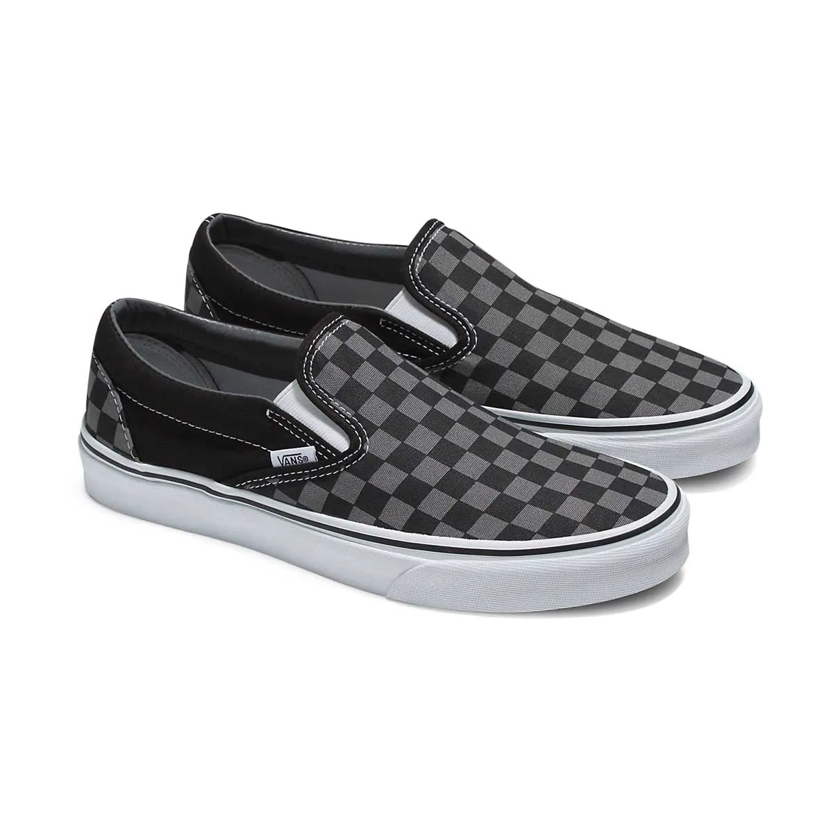 Old School Classic Slip-On Checkerboard 'Pewter Grey Check' Unisex Shoes