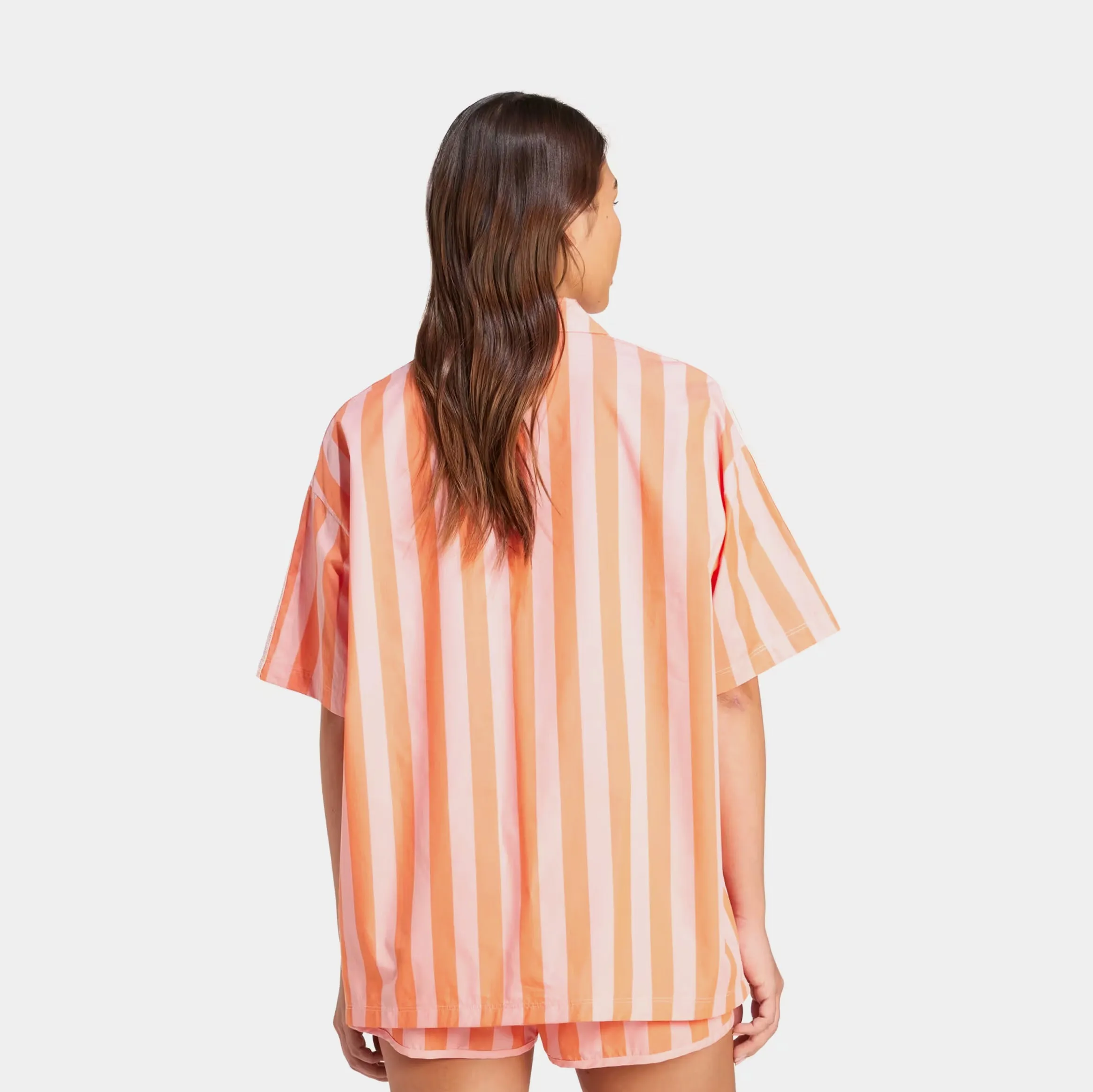 Summer Glow Resort Womens Short Sleeve Shirt (Pink/Orange) UVProtectionFabric