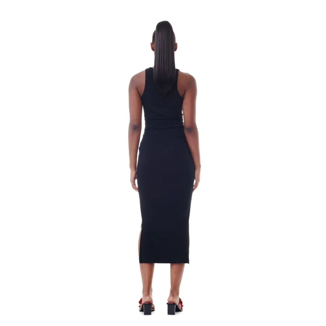 All Wear Rib Tank Top Long Dress (Black)