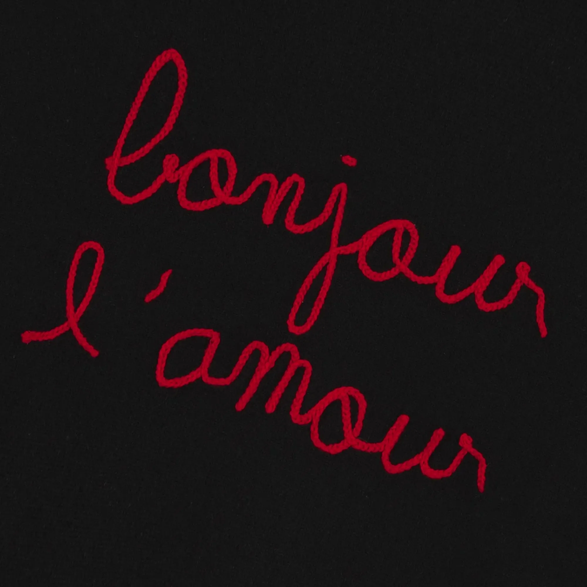 "Bonjour L'Amour" Buzelin Cashmere Sweater (Black) Compact Knit Technique