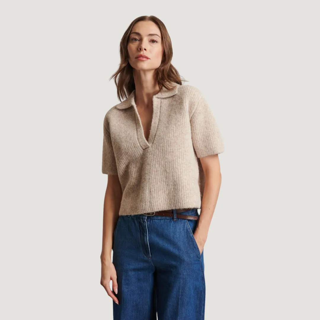 Layered Edging Joni Sweater (Almond)