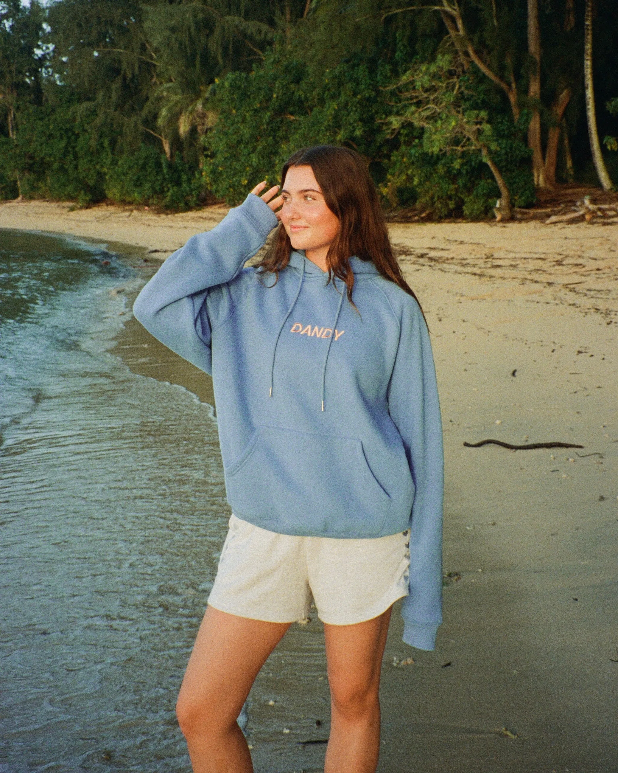 Casual tops "Let's Watch the Sunset" Oversized Lux Hoodie in Blue