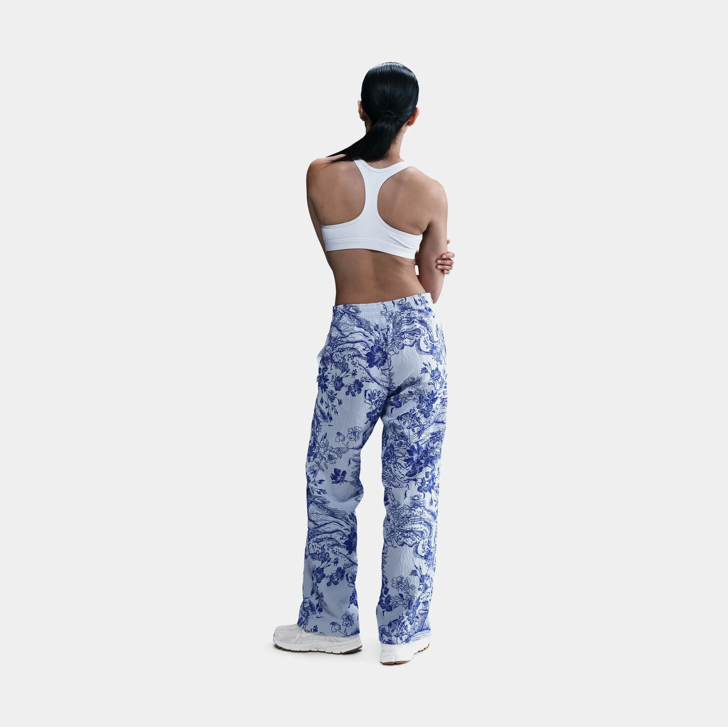 Abrasion Proof Reinforcements Wrinklefree NSW Jacquard Track Womens Pants (Blue/White)