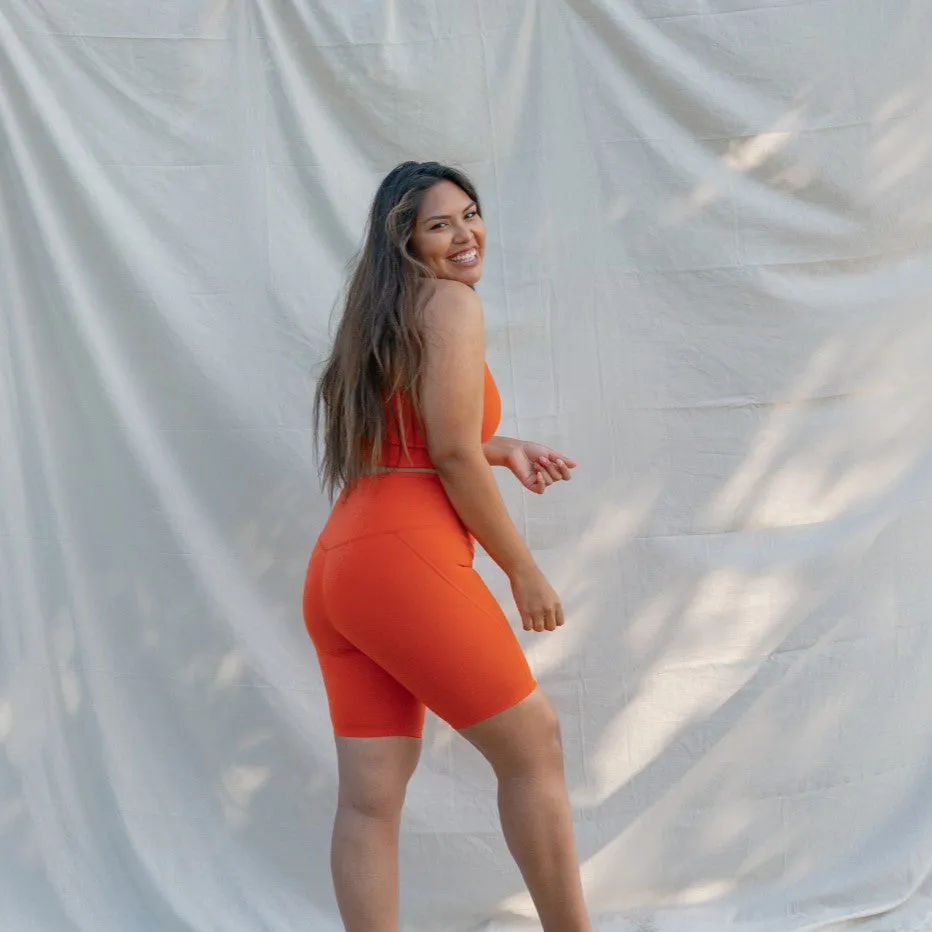 ZeroChafeSeams CompressionEnhanced Fit High Rise Bike Short (Tart)