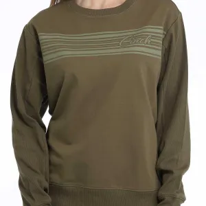 Cinch Women's Logo French Terry Pullover Sweatshirt in Olive All Season Wear