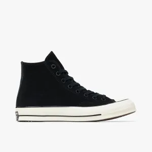 Converse Chuck 70 Hi Suede Black / Egret - Ancestral Blue cushioned collar Recycled Outsole Material