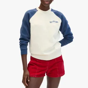 Indoor Wear Embroidered Sardine Sweatshirt (Cream   Navy)