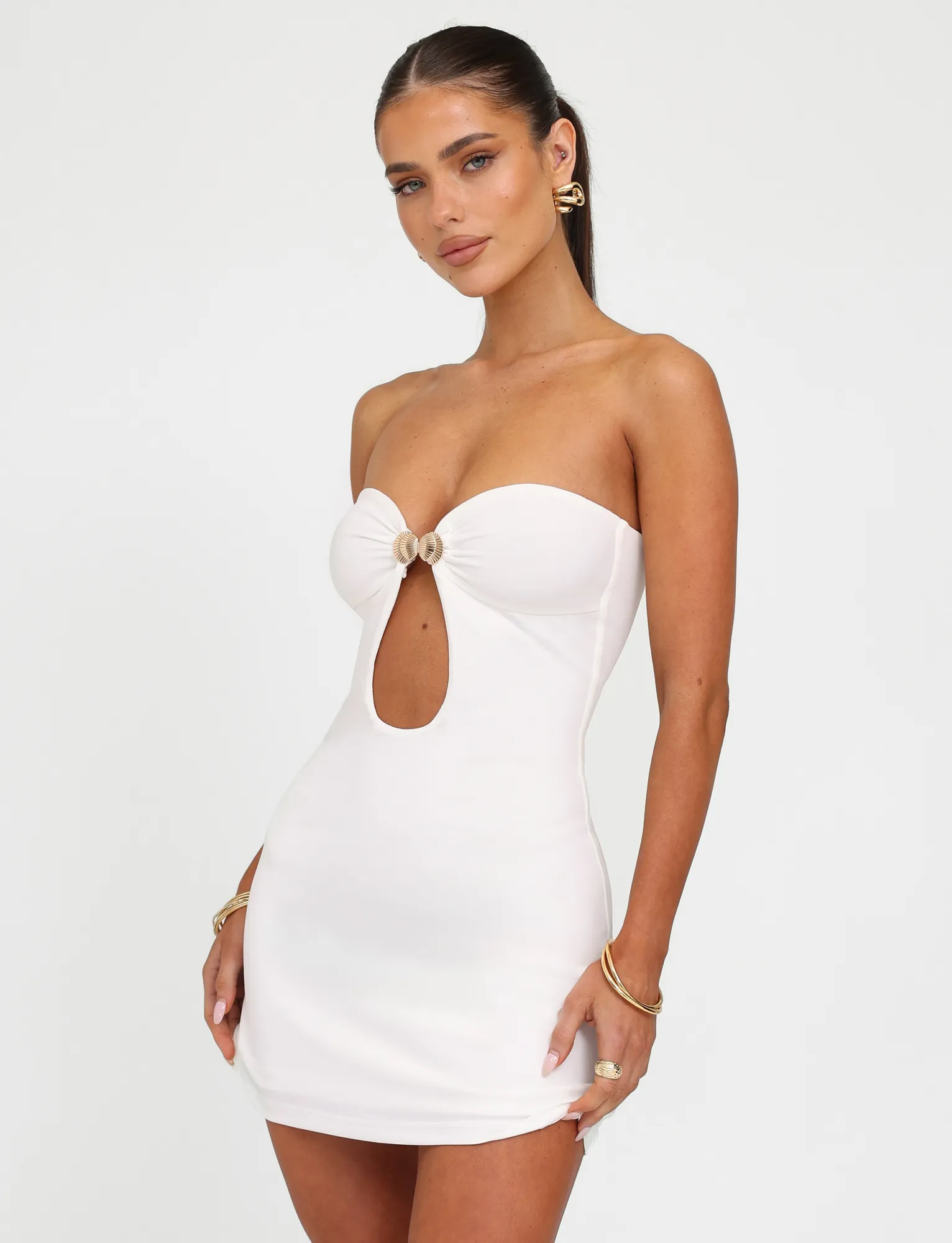 Shade Glow CECILY MINI DRESS - WHITE