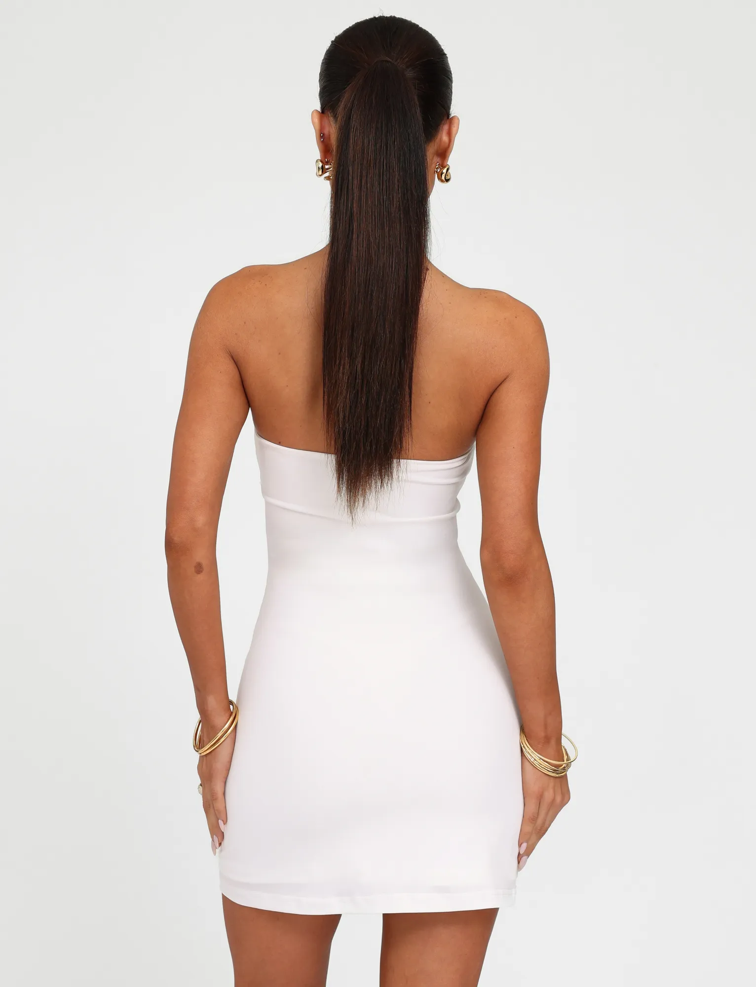 CECILY MINI DRESS - WHITE Simple yet sophisticated gown