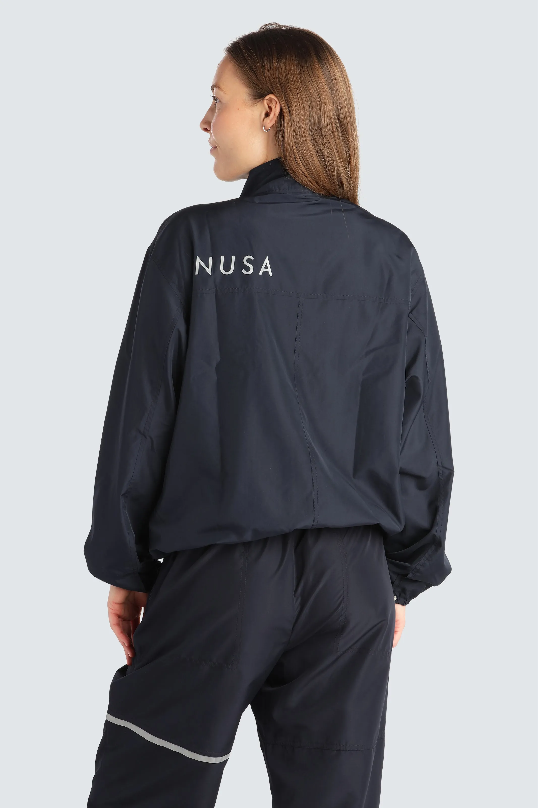 WIND1 JACKET Modern Drop Tail Hem Flexible Fleece Lining