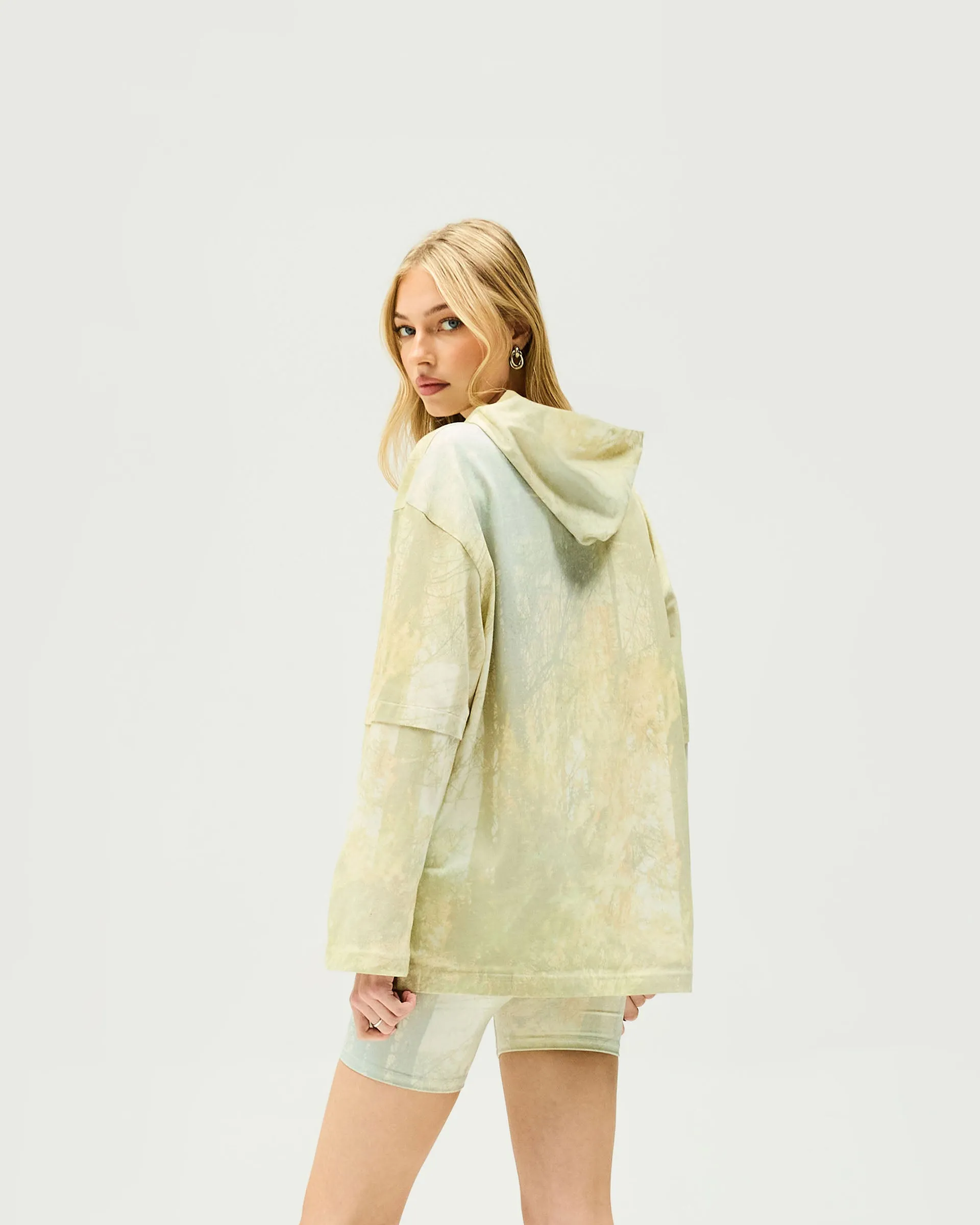 Hideaway Hooded T-Shirt - Forest Print Sheer Fit